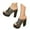 B Black, variant on Slippers For Women Platform High Block Heel Slides Sandals Open Toe Trendy Outerwear Work Daily Wear