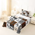 thumbnail image 5 of Homewish Western Cowboy Checkered Twin Sheets,American Wild West Scenery Bedding,3pcs,1 Fitted Sheet and 1 Pillowcase, 5 of 6