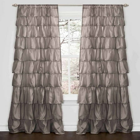Ruffle Gray Window Curtain Walmart Com