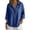 0-Blue748, variant on Women's 3/4 Sleeve Loose Polo Shirt Casual Solid V Neck Collared Breathable Shirt