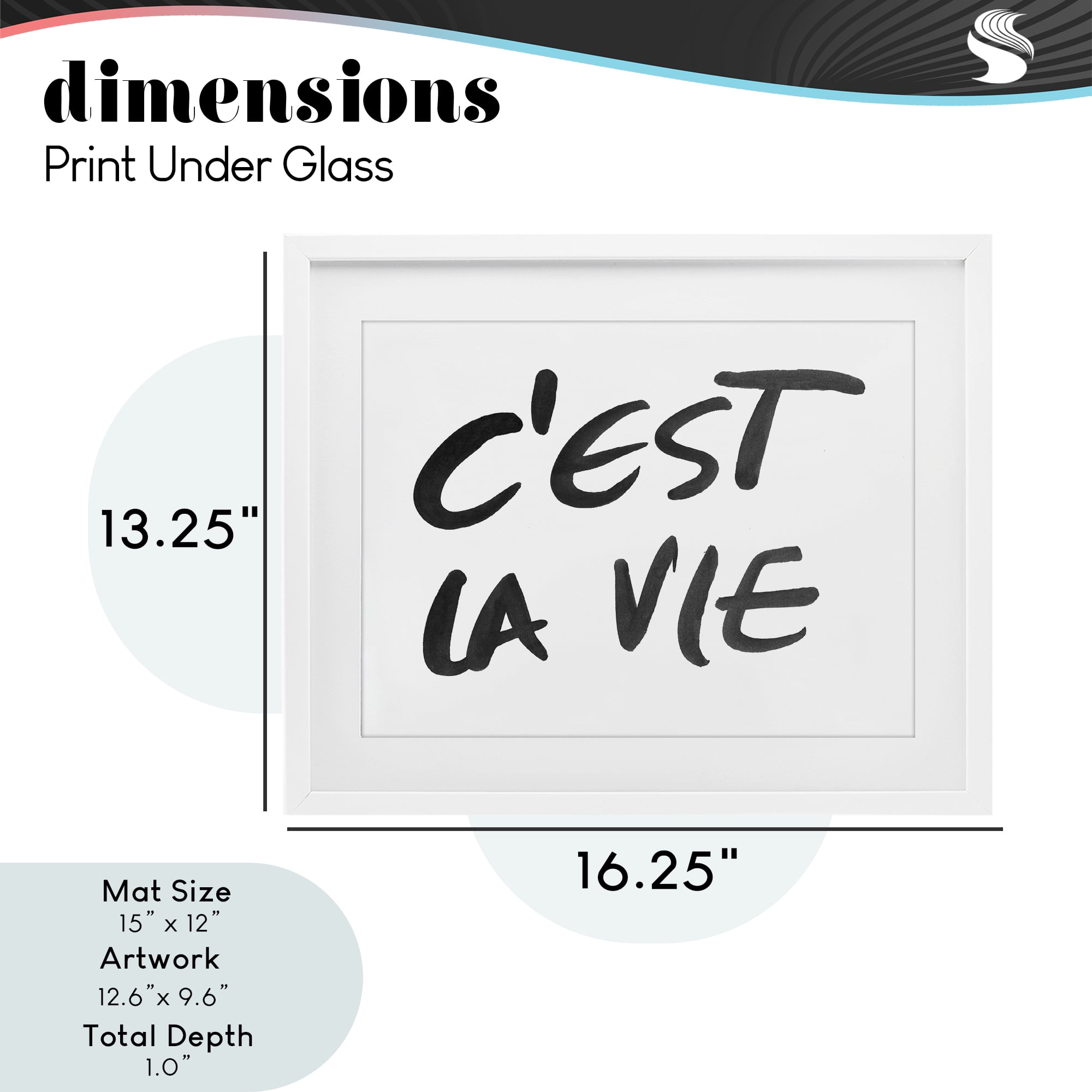 Stupell Industries C'est La Vie Minimal Text White Framed Print Under Glass, design by SD Graphics Studio