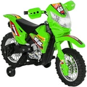 Best Choice Products 6V Electric Kids Ride On Motorcycle Dirt Bike W Training Wheels- Green by