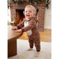 thumbnail image 3 of RUINIXCW Newborn Baby Christmas Deer Costume Infant Baby Boy Girl Christmas Outfit Fall Winter Clothes Fleece Snowsuit Jumpsuit Hooded Zipper Romper, 3 of 10