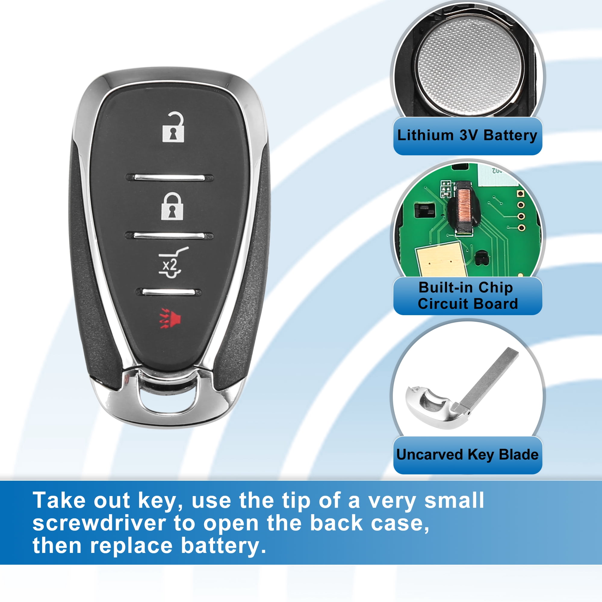 4 Button SUV Keyless Entry Remote Control Replacement Key Fob HYQ4AA for Chevrolet Equinox 2018-2021 315MHz 46 Chip