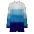 thumbnail image 4 of Two Piece Outfits for Women Tie Dye Sweatsuits Long Sleeve Pullover Oversized Sweatshirt and Shorts Lounge Sets, 4 of 5