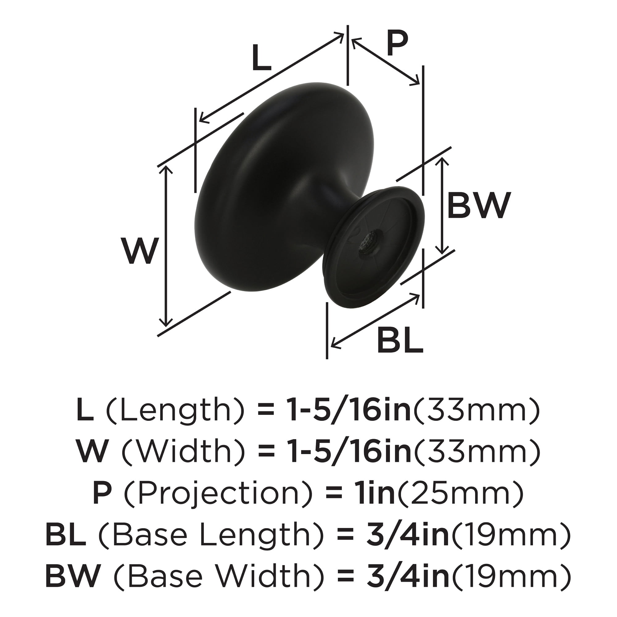 Amerock Inspirations Oil Rubbed Bronze 3 Ring Knob 1 3/8"