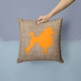 thumbnail image 2 of Carolines Treasures BB1072-BL-OR-PW1414 Poodle Burlap and Orange Canvas Fabric Decorative Pillow BB1072 14Hx14W, 2 of 4