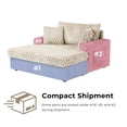 thumbnail image 6 of Menni Modern Soft Faux Fur Upholstered 2-Arm Oversized Chaise, Light Brown, 6 of 15