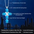 thumbnail image 2 of Gem Stone King 925 Sterling Silver Blue Simulated Opal Cross Pendant Necklace for Women (2.50 Cttw, Gemstone October Birthstone, Oval Cabochon 6X4MM, With 18 inch Silver Chain), 2 of 5