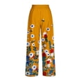 thumbnail image 6 of MYAOYI Women's Summer Casual Floral Pants, Smocked High Waist Wide Leg Trousers with Pockets, 6 of 7