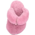 thumbnail image 2 of Womens Genuine Full Sheepskin Slip On Toe Post Flip Flop Slider Slippers - Rose - US 11, 2 of 7