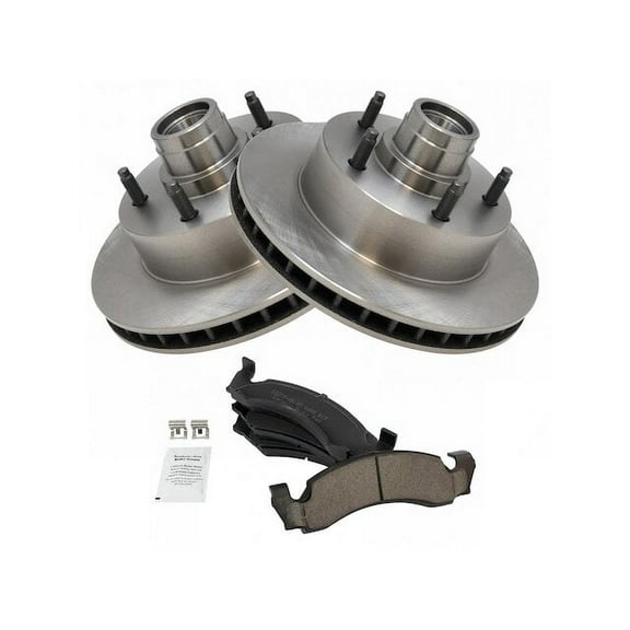 Front Brake Pad and Rotor Kit - Compatible with 1987 - 1993 Ford E-150 Econoline Club Wagon 1988 1989 1990 1991 1992