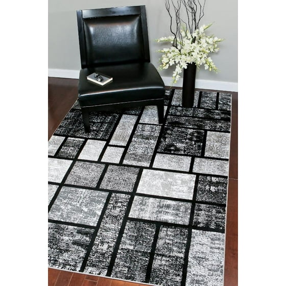 Persian Rugs 1007 Gray Abstract Modern Area Rug 4x5