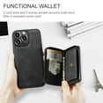 thumbnail image 6 of ELEHOLD Luxury Wallet Case for iPhone 14 6.1inch PU Leather Purse Case with Detachable Card Slots Zipper Pocket Kickstand Function Shockproof Case,Black, 6 of 8