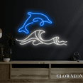 thumbnail image 3 of Glowneon Dolphin Wave Beach Neon Night Light For Bedroom Decoration, 3 of 5