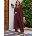 thumbnail image 3 of Ekouaer Women's Pajama Sets 3 Piece Lounge Set Long Sleeve Cardigan Sleeveless Top Pants Sweatsuit, 3 of 6