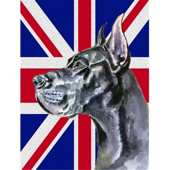 Black Great Dane With English Union Jack British Flag Flag Garden Size