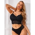 thumbnail image 4 of DARING DIVA Women's V Neck Wireless Adjustable Spaghetti Straps Padded Bras Small Black, 4 of 6