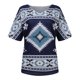 thumbnail image 4 of Pntutb Mujeres Casual Retro Occidental Manga Corta Cuello en V Geometría Estampado Étnico Blusa Camiseta tops Pntutb Pntutb-6656, 4 of 8