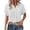 White, variant on CAIXIA Stylish Everyday Wear Women's Button Detail Round Neck Shirt For Summer Casual Outfits With Jeans Or Pants Womens Button Down Shirts,Light Green