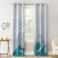 thumbnail image 3 of Whale Cartoon Sea Animal Curtains for Living Room Bedroom Kitchen Home Supplies Ready-made Window Curtains, 3 of 5