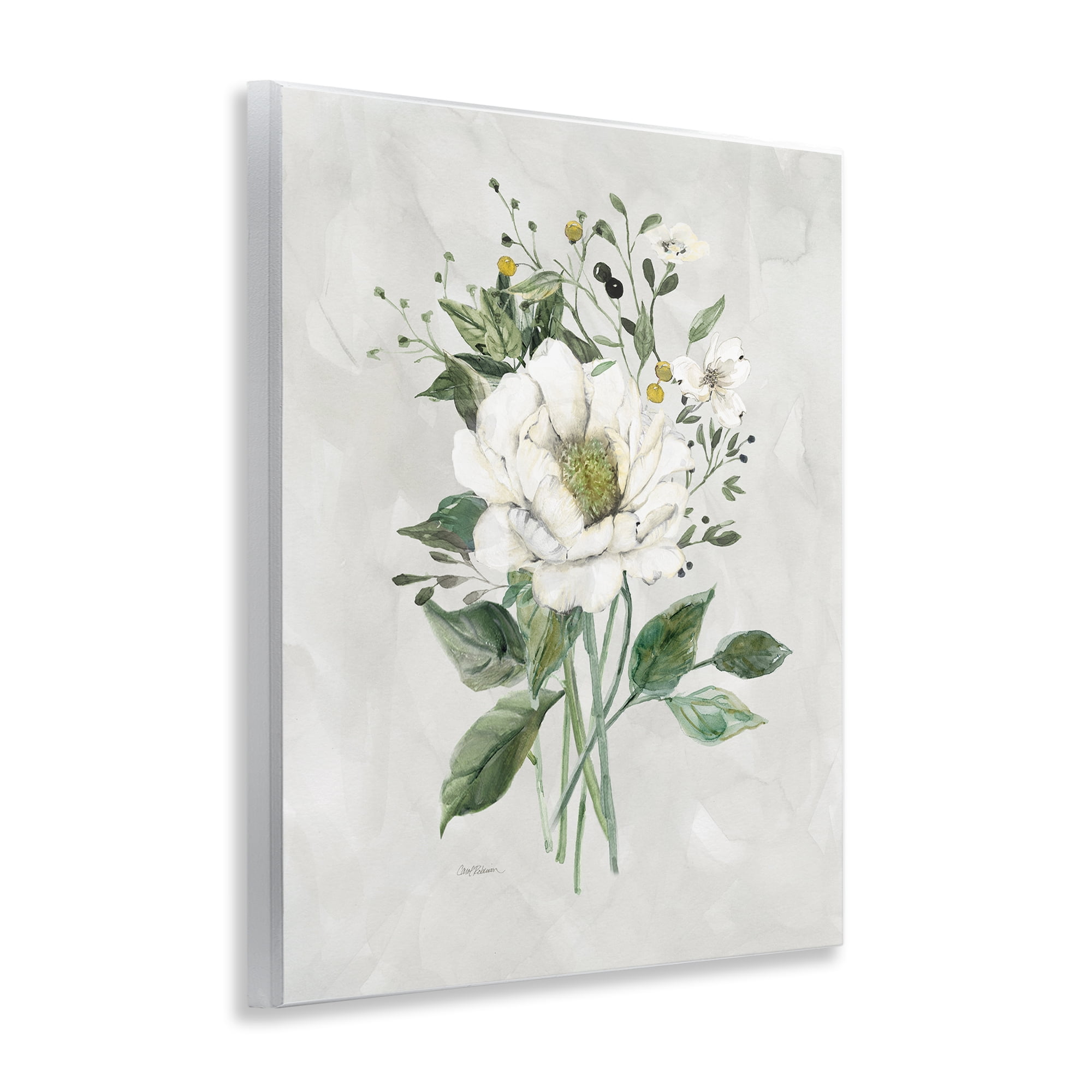 Stupell Industries White Flower Bundle Plants & Flowers Painting Unframed Art Print Wall Art, 11 x 14