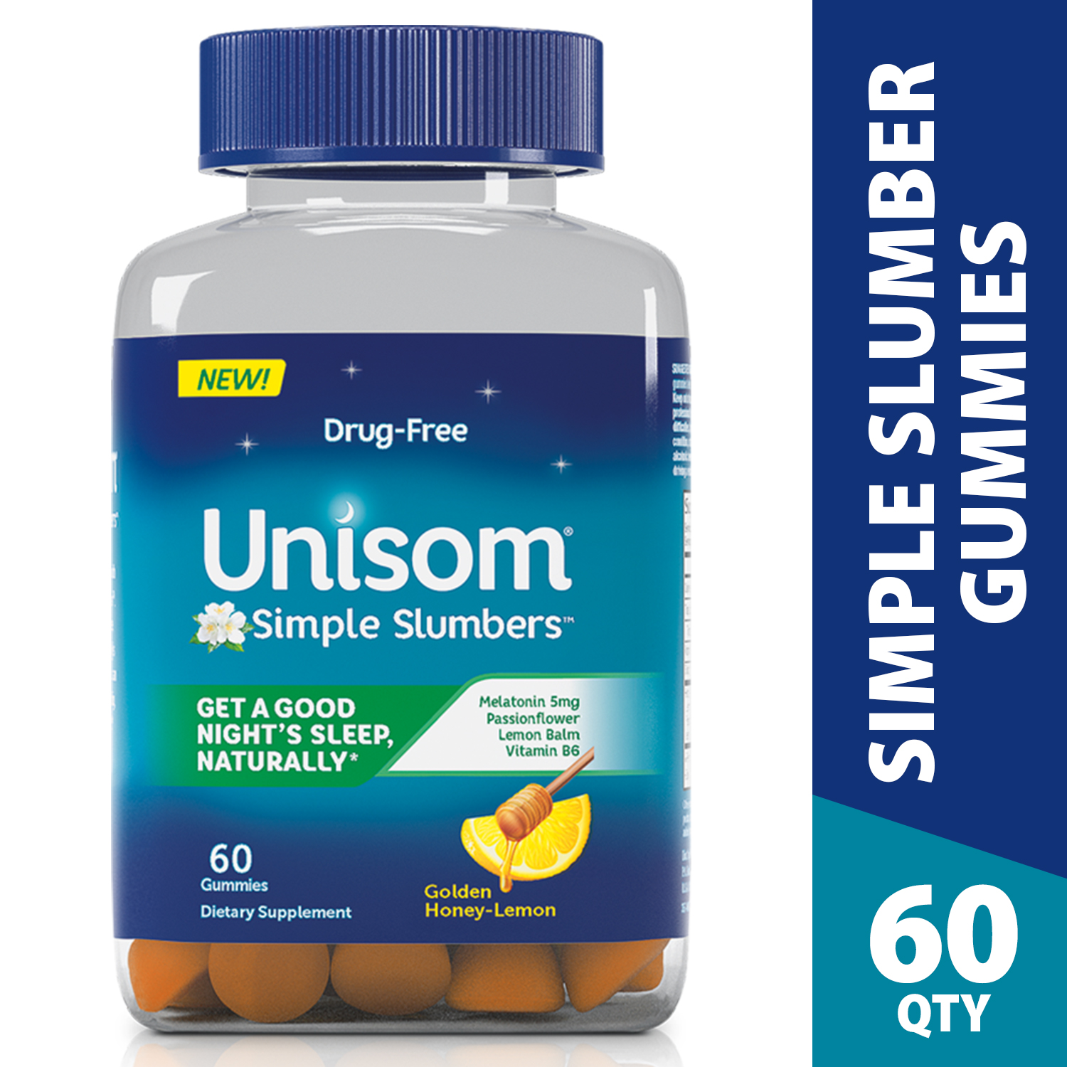 Unisom Simple Slumbers Golden Honey Lemon Gummies60 ct.
