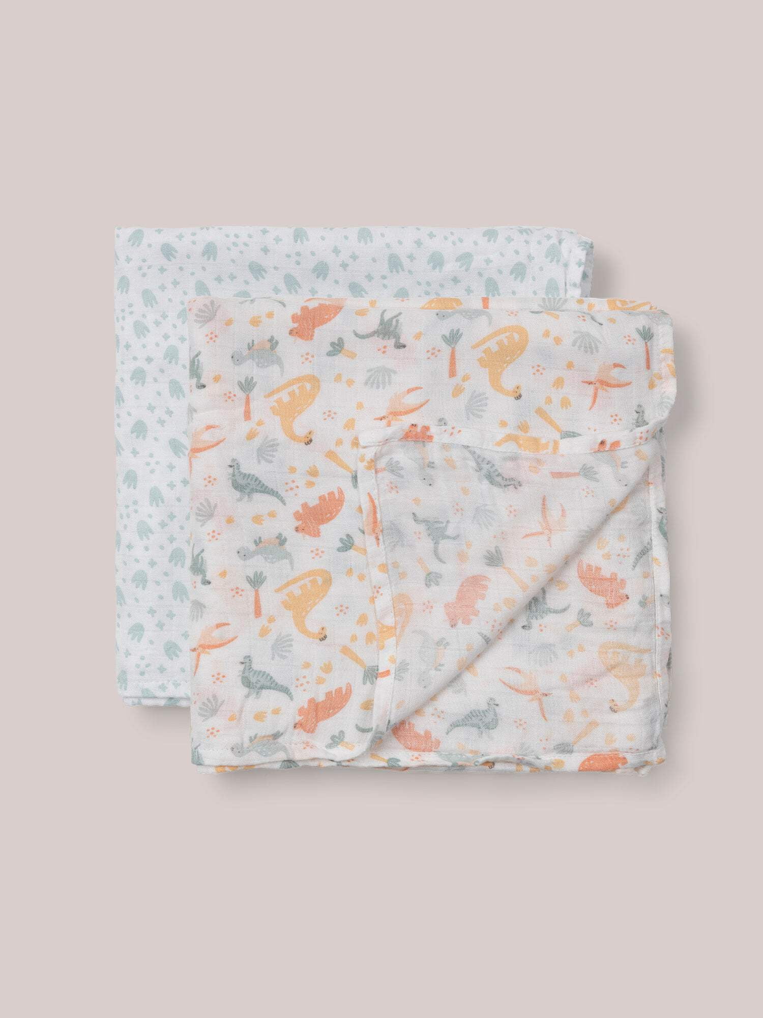 JuJuBe x Studio Oh! 2-Pack Square Swaddle Blanket Set - Roarsome