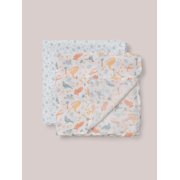 JuJuBe x Studio Oh! 2-Pack Square Swaddle Blanket Set - Roarsome