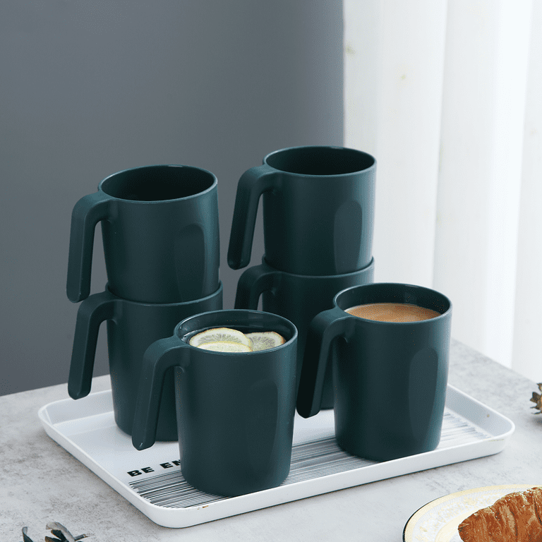 US$ 16.99 - Plastic Mug Set 8 Pieces, Unbreakable And Reusable Light Weight Travel  Coffee Mugs Espresso Cups Easy to Carry and Clean BPA Free -  m.