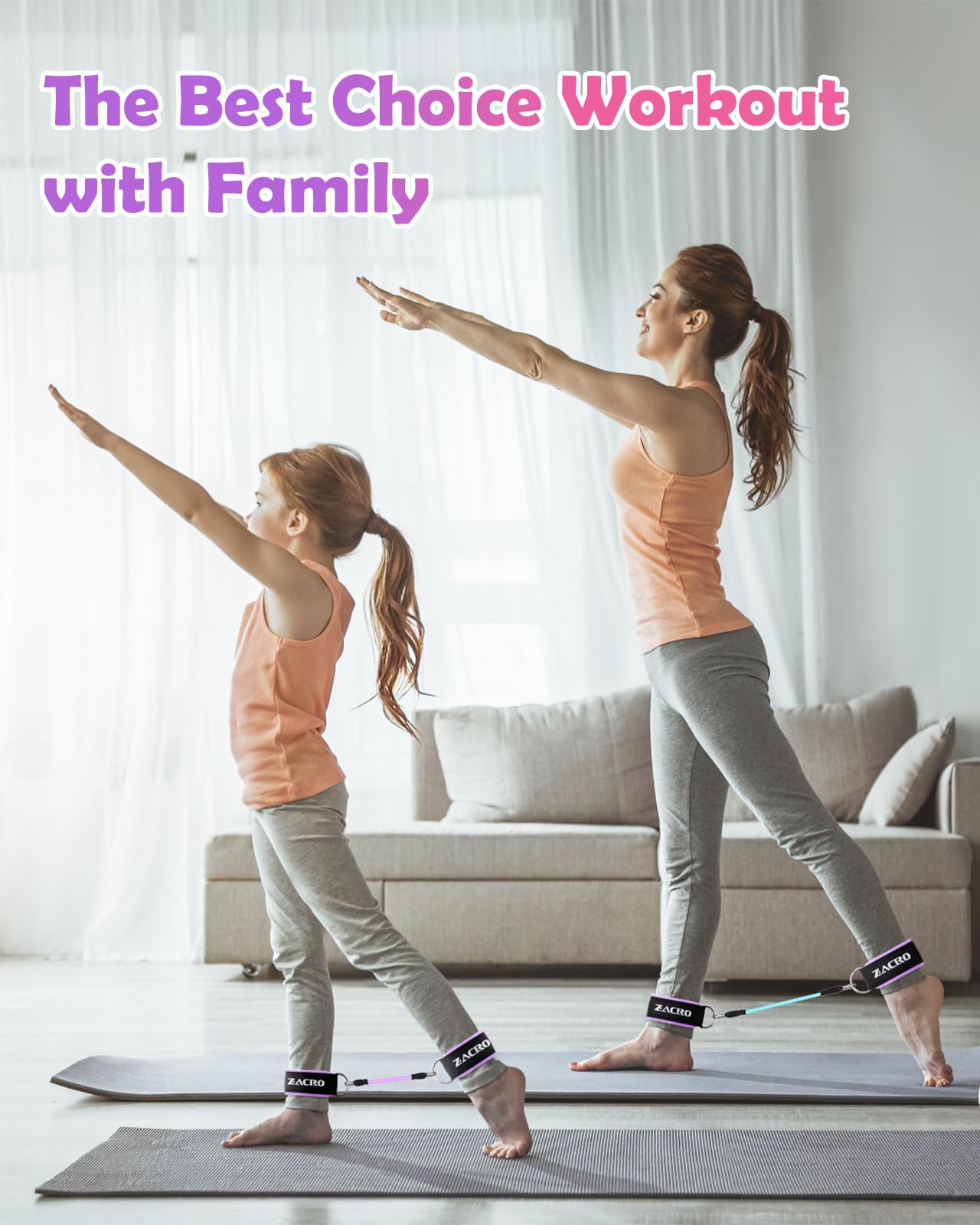 Zacro Ankle Resistance Bands with Cuffs, 3-Level photo 3