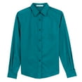 thumbnail image 5 of Womens Long Sleeve Easy Care Cotton/Polyester Shirt Teal Green XS, 5 of 6