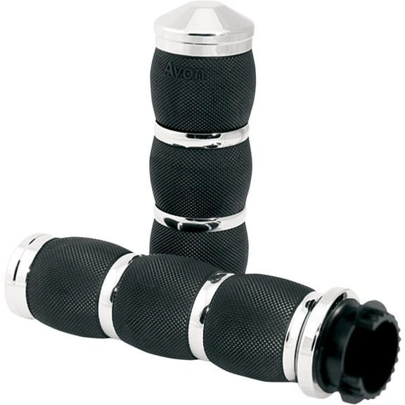 Avon Metric Touring Air Cushion Chrome Handlebar Grips (MT-AIR-90-CH)