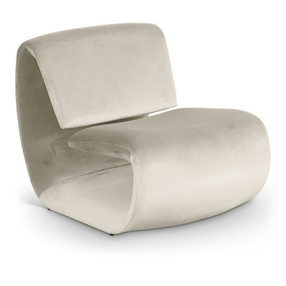 Meridian Furniture Nouveau Cream Velvet Accent Chair
