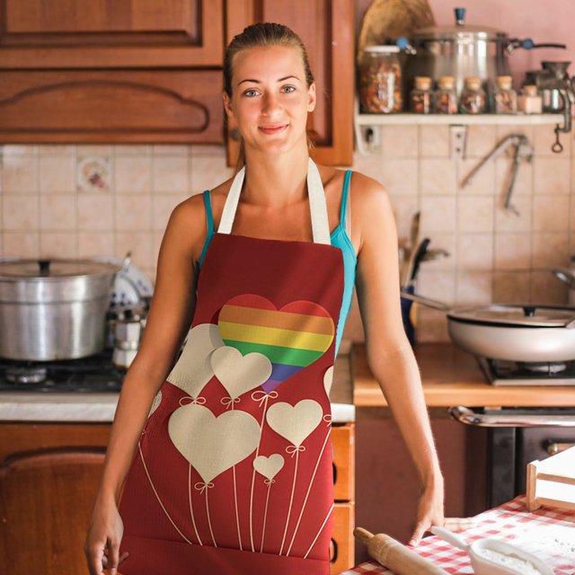 Fiudx Liquidación de ahorros de otoño 1 delantal de lino con estampado para el día de San Valentín para la familia, para adultos y padres
