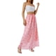 thumbnail image 4 of VISgogo Falda Midi de Verano para Mujer, Falda Elástica Hasta el Tobillo de Cintura Alta con Estampado Floral para Damas, Rosa, S/M/L/XL VISgogo  moda, 4 of 8