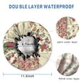 thumbnail image 3 of Shower Caps,Pioneer Flower Floral Print Pattern Waterproof Shower Cap for Women 4 Pieces,Double Reusable Hair Cover for Shower PEVA Elastic Stretch Hem, 3 of 7