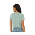 thumbnail image 4 of BELLA + CANVAS Women’s Flowy Crop Tee, Short Sleeve Crewneck T-Shirt, Dusty Blue, L, 4 of 4