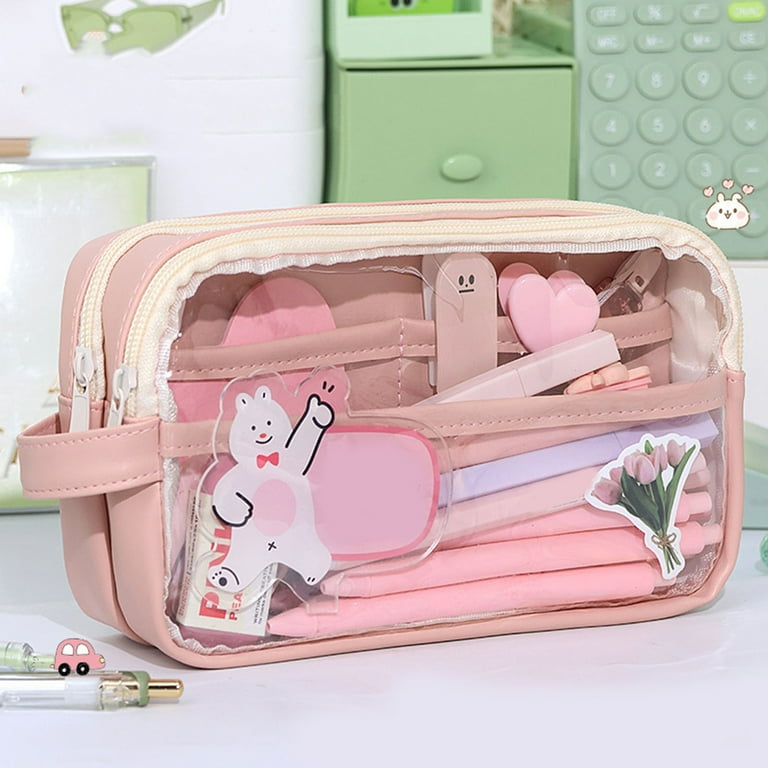O.KILO Triple-Layer Pencil Case Student Stationery Bag For Kids Teens