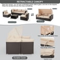 thumbnail image 3 of Vicluke 6 Pieces Patio Furniture Sets Outdoor Rattan Daybed, Rectangle Sunbed for Backyard (Khaki), 3 of 8