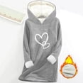 thumbnail image 2 of Lopecy-Sta Graphic Hoodies for Women Fashion Women's Valentine Graphic Casual Fleece Lined Long Sleeved Hooded Sweatshirt, 2 of 5