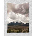 thumbnail image 1 of Kansas Tapestry, Clouds and Snow Capped Mountains in Colorado Dramatic Sky Overcast Gloomy Weather, Wall Hanging for Bedroom Living Room Dorm Decor, 40"W X 60"L, Multicolor, by Ambesonne, 1 of 2