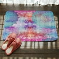 thumbnail image 4 of Durable Commercial Door Mats Flannel Rainbow Color Mandala Flower Floral Rugs Anti-slip Bedroom Bedside Foot Pads, 4 of 6