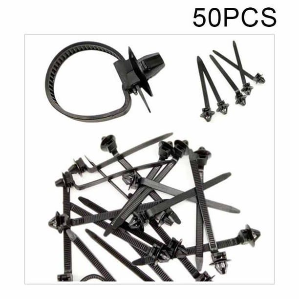 50Pcs Nylon Tie Wrap Cable Fixed Fasteners Clips Fastening Strap For