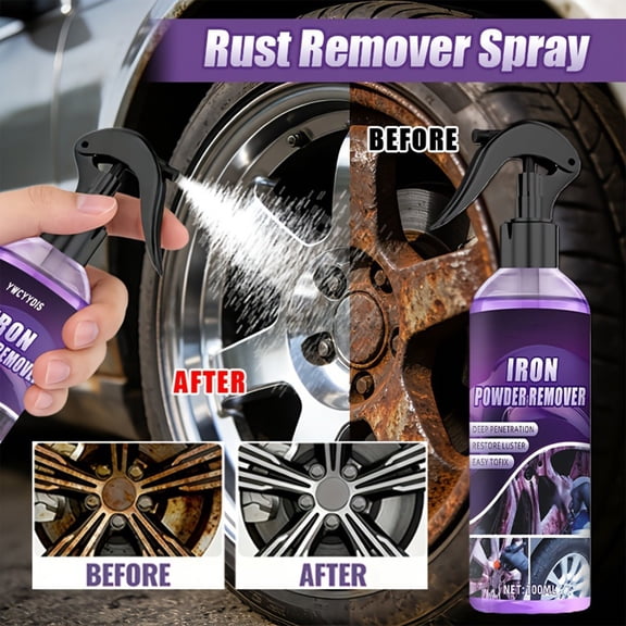 Snmubt 100ml Multipurpose Rust Remover Spray, Mini Metal Rust Cleaner for Car Wheels Stainless Steel Faucets Hardware, Fast-Acting