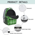thumbnail image 4 of Green and Black Checkered Pattern Backpack for School, Cute School Bag with Adjustable Shoulder Straps and Padded Back, 15.3"x11"x6.7", 4 of 5