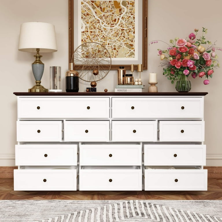 【送料無料】Veal 12 Drawer Chest - BEIGE Amazon.com: VASICAR White Dresser for Bedroom with 12 Deep