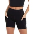 thumbnail image 5 of High Waist Black Yoga Running Compression Biker Shorts for Workouts Exercise with 3 Pockets, 5 of 6
