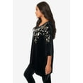 thumbnail image 3 of Roaman's Women's Plus Size Velour Hanky Hem Tunic, 3 of 4