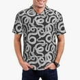 thumbnail image 3 of Balery Snake Printed Men’s Short Sleeve Polo Shirt, Midweight Men's Shirt,Golf Polo shirts -Medium, 3 of 9
